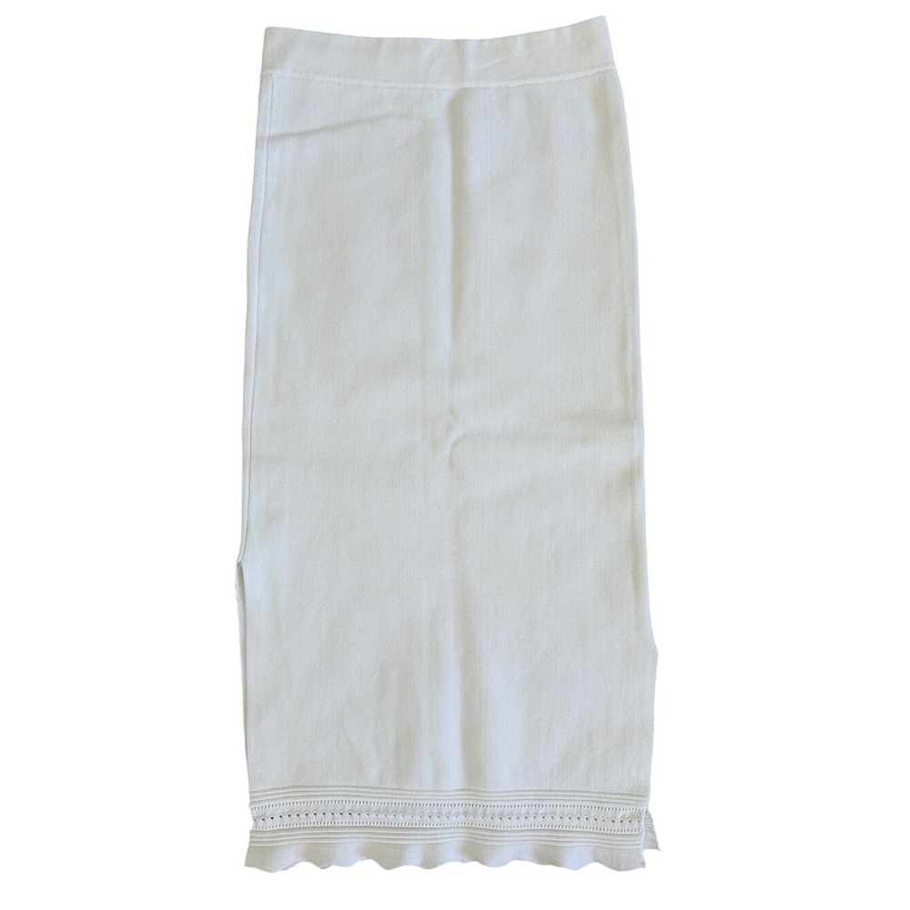 Aritzia Babaton White Midi Skirt Size Small Stretch Column Pencil